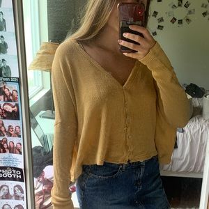 Yellow button down long sleeve